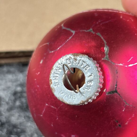 Vintage Shiny Brite Glass Ornament Stenciled Birds 2.5” Christmas - Picture 6 of 6